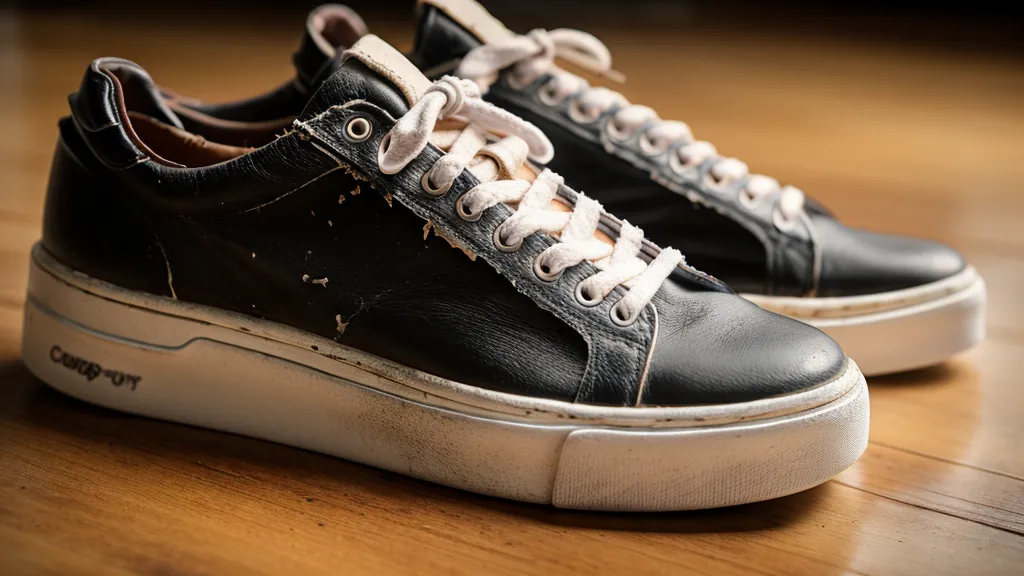 Angeknaute Sneaker im Flur zeigen die täglichen Herausforderungen der Welpenerziehung.